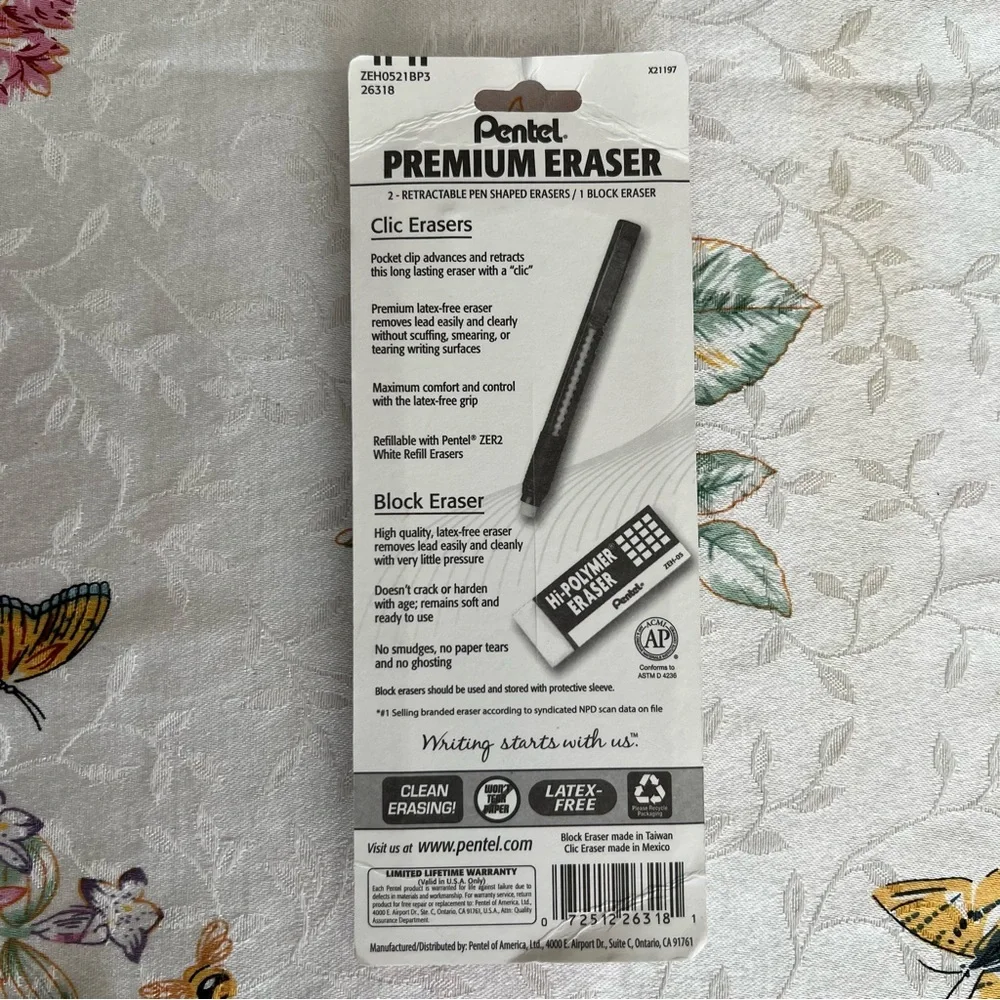 Pentel 0.5 Mechanical Pencils and Premium Erasers